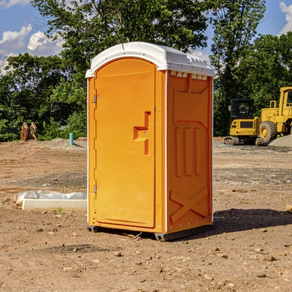 how often are the porta potties cleaned and serviced during a rental period in Rye